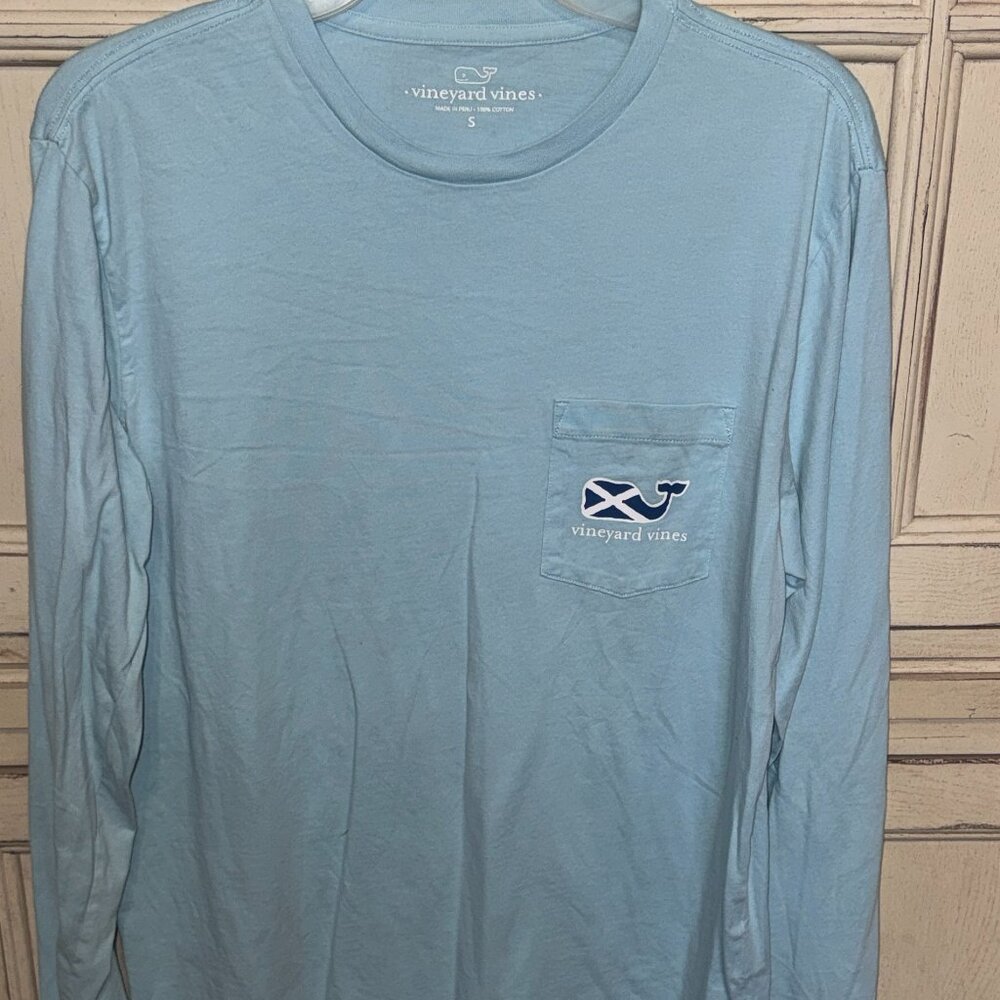 Vineyard Vines Light Blue Green Long-Sleeve Tee